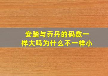 安踏与乔丹的码数一样大吗为什么不一样小