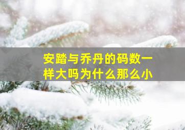 安踏与乔丹的码数一样大吗为什么那么小