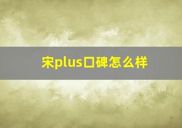 宋plus口碑怎么样