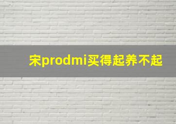 宋prodmi买得起养不起