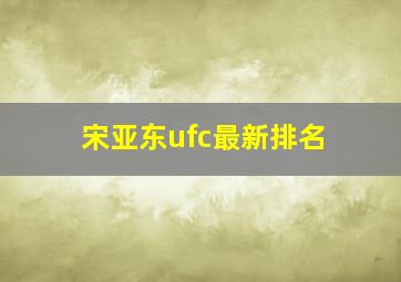 宋亚东ufc最新排名