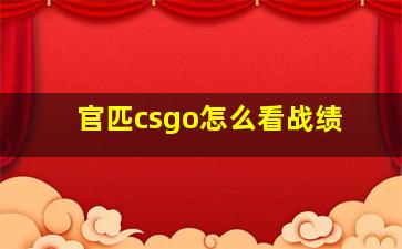 官匹csgo怎么看战绩