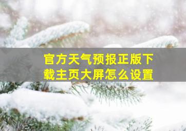 官方天气预报正版下载主页大屏怎么设置