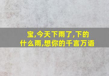 宝,今天下雨了,下的什么雨,想你的千言万语