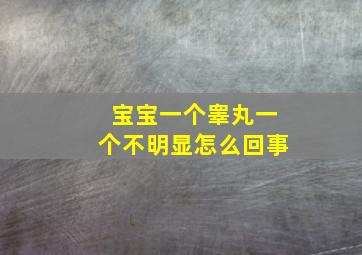 宝宝一个睾丸一个不明显怎么回事