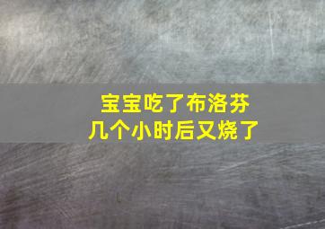 宝宝吃了布洛芬几个小时后又烧了