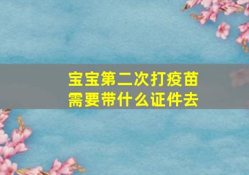 宝宝第二次打疫苗需要带什么证件去