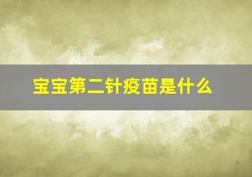 宝宝第二针疫苗是什么