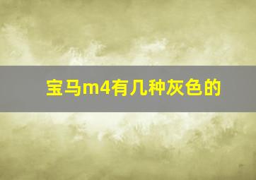 宝马m4有几种灰色的