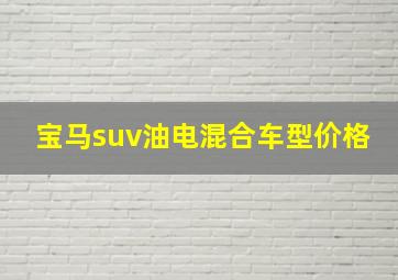 宝马suv油电混合车型价格