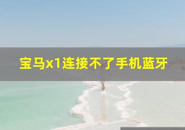 宝马x1连接不了手机蓝牙