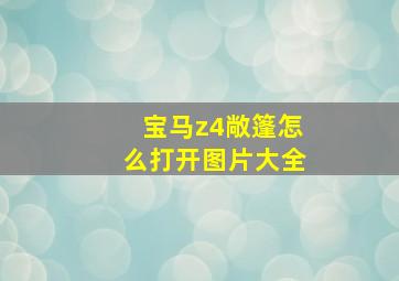 宝马z4敞篷怎么打开图片大全