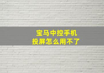 宝马中控手机投屏怎么用不了