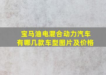 宝马油电混合动力汽车有哪几款车型图片及价格