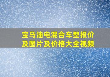 宝马油电混合车型报价及图片及价格大全视频