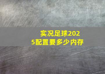 实况足球2025配置要多少内存