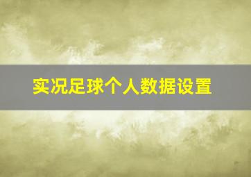 实况足球个人数据设置