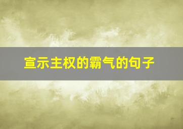 宣示主权的霸气的句子