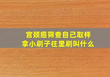 宫颈癌筛查自己取样拿小刷子往里刷叫什么