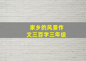 家乡的风景作文三百字三年级