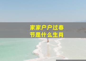 家家户户过春节是什么生肖