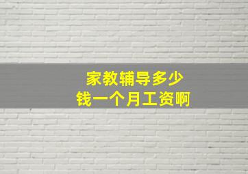 家教辅导多少钱一个月工资啊