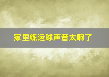 家里练运球声音太响了