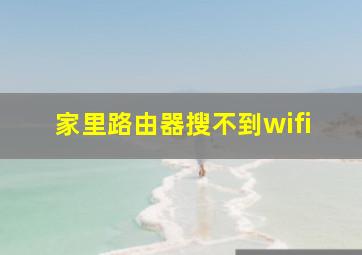 家里路由器搜不到wifi