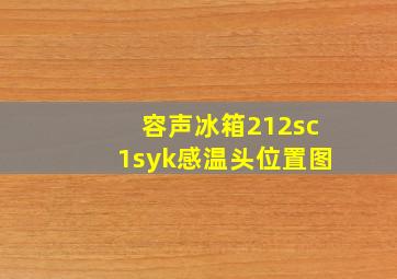 容声冰箱212sc1syk感温头位置图