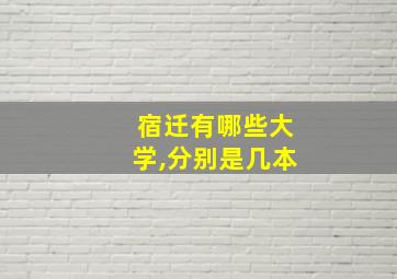 宿迁有哪些大学,分别是几本