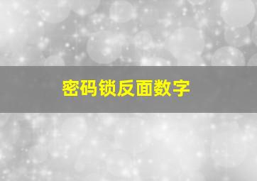 密码锁反面数字