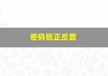 密码锁正反面