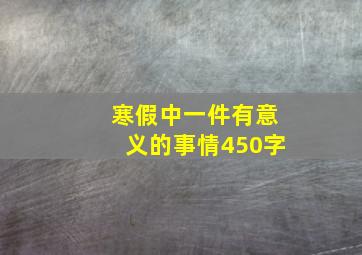 寒假中一件有意义的事情450字