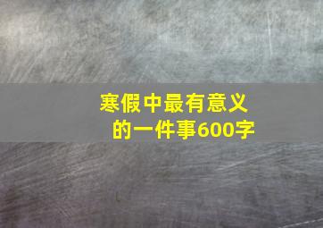 寒假中最有意义的一件事600字