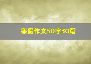 寒假作文50字30篇