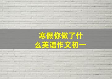 寒假你做了什么英语作文初一