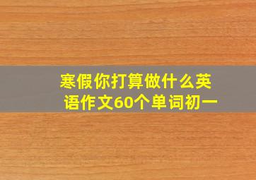 寒假你打算做什么英语作文60个单词初一