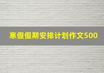 寒假假期安排计划作文500