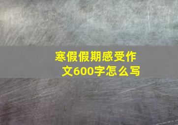 寒假假期感受作文600字怎么写