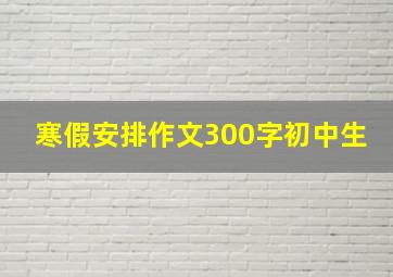 寒假安排作文300字初中生