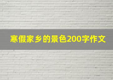 寒假家乡的景色200字作文