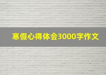 寒假心得体会3000字作文