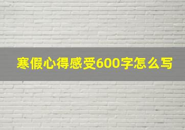 寒假心得感受600字怎么写