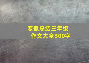 寒假总结三年级作文大全300字