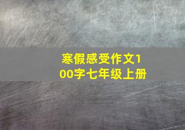 寒假感受作文100字七年级上册