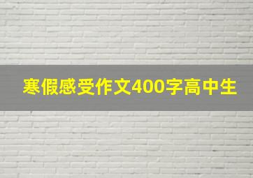 寒假感受作文400字高中生