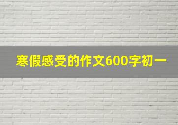 寒假感受的作文600字初一