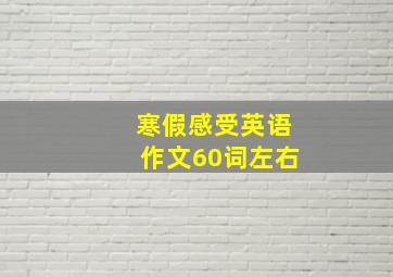 寒假感受英语作文60词左右