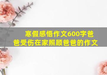 寒假感悟作文600字爸爸受伤在家照顾爸爸的作文