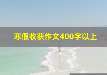 寒假收获作文400字以上